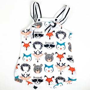 baby boy forest animal printer romper
