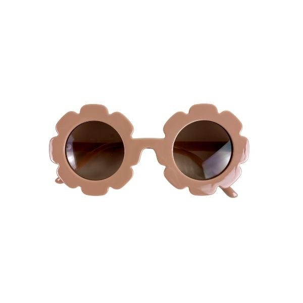 kids flower sunglasses in tan